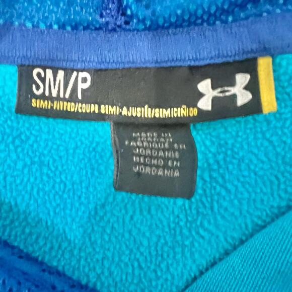 Under Armour Bright Blue Logo Semi-Fitted Athletic Hoodie Sweatshirt size S - Picture 4 of 11